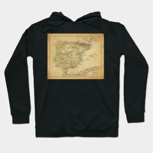 Old Map - Vintage - Spain and Portugal Hoodie